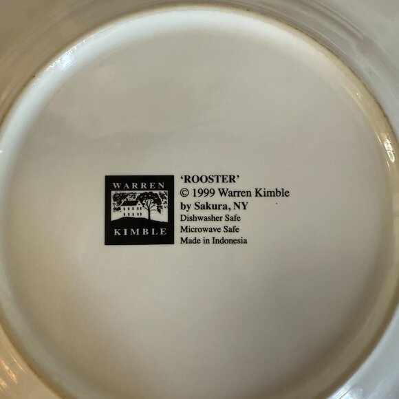 Rooster plates, Warren Kimble by Sakura, set of 4 - Picture 7 of 8